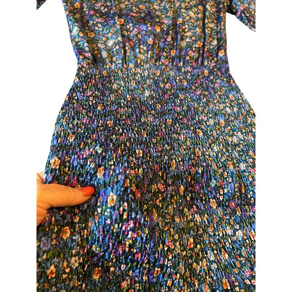 Sandro Pinelle Blue Floral Dress - Size 38 - Picture 8 of 15
